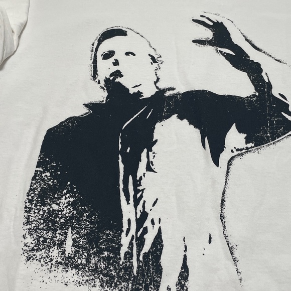 Halloween Michael Myers White Graphic Long Sleeve Tee - Picture 4 of 6